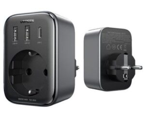 Adapteris Ugreen  charger 30W (2xUSB/USB C/AC) / adapter EU - EU 13A Ugreen CD314 Black