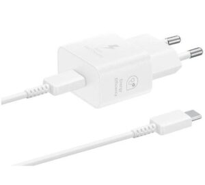 Adapteriai Samsung  Samsung USB-C 25W Travel Charger + USB-C Data Cable EP-T2510XWE White