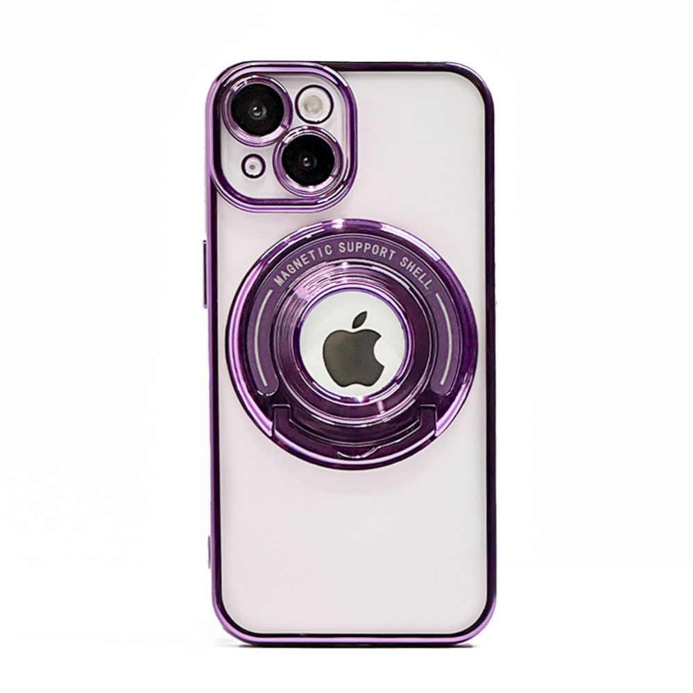 Back panel cover iLike Apple iPhone 15 Pro IH MAGSAFE HIDDEN STAND COVER Purple