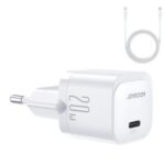 Adaptrid Joyroom  Mini USB C Charger 20W PD with USB C Cable - Lightning Joyroom JR-TCF02 White