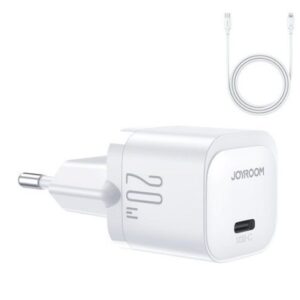 Adaptrid Joyroom  Mini USB C Charger 20W PD with USB C Cable - Lightning Joyroom JR-TCF02 White