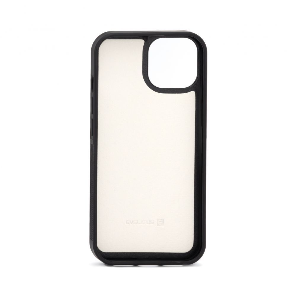 Back panel cover Evelatus Apple iPhone 14 Leather Case Zipper Design Flower White