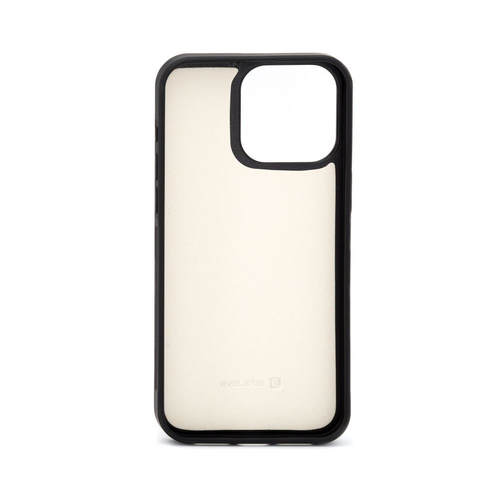 Back panel cover Evelatus Apple iPhone 15 Pro Leather Case Zipper Design Flower White