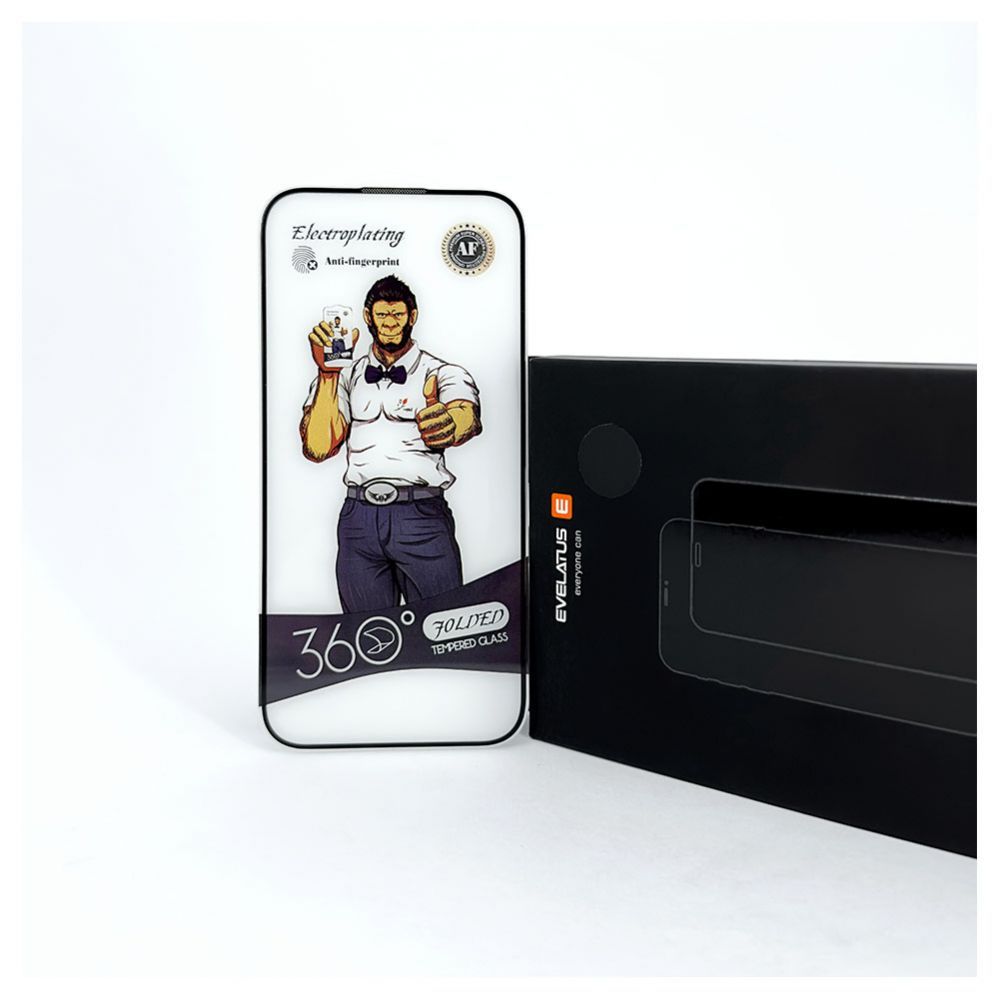 Protective glass Evelatus Apple iPhone 15 Plus 2.5D Full Cover Glass Anti-Static Light Black