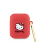 Headphone case Hello Kitty Apple Airpods 1/2 cover Silicone 3D Kitty Head Red