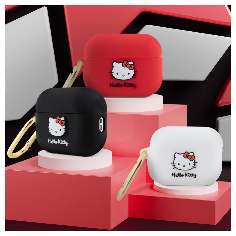 Headphone case Hello Kitty Apple Airpods Pro 2 cover Silicone 3D Kitty Head Red