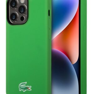 Tagakaaned Lacoste Apple iPhone 15 6.1 Liquid Silicone Microfiber Croc Logo Magsafe Back Cover Green