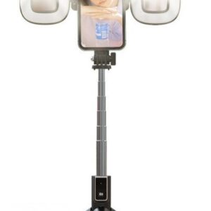 Selfie nūja iLike Universal SELFIE MINI HANDLE BLUETOOTH REMOTE CONTROL LED LAMPS Black