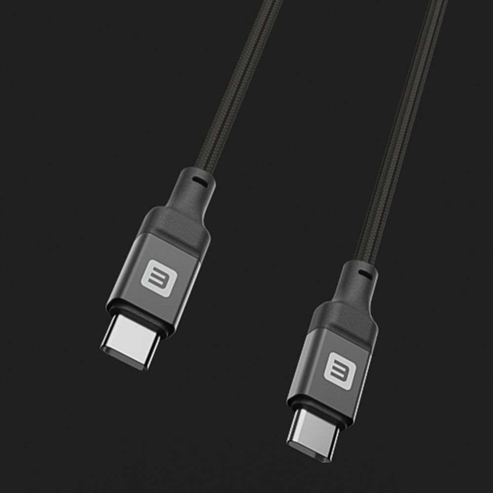 Kaabel Evelatus Evelatus USB C to C Cable 2M 60W / 20V3A Aluminum housing braiding Black