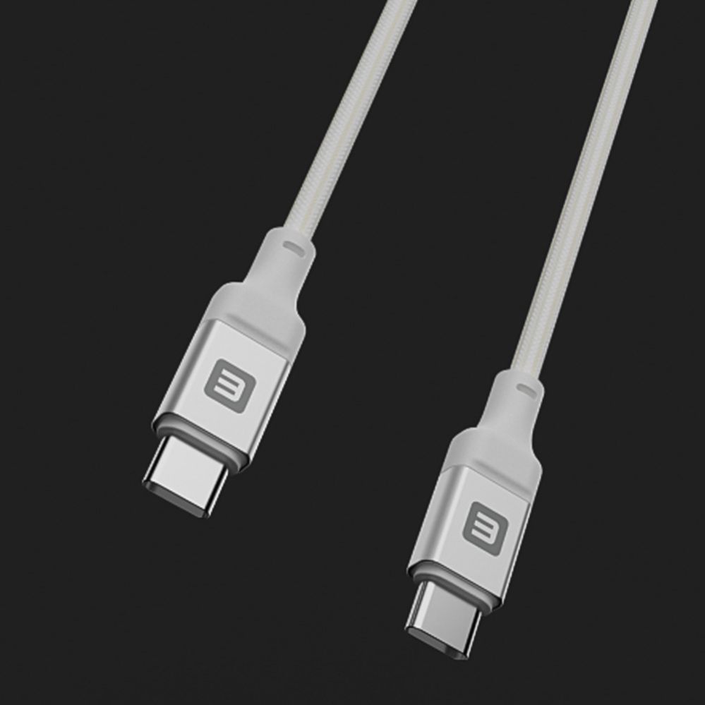 Cable Evelatus Evelatus USB C to C Cable 1.2M 60W / 20V3A Aluminum housing braiding White