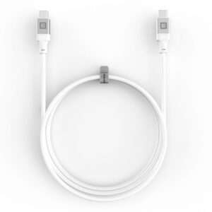 Cable Evelatus  Evelatus USB C to C Cable 1.2M 60W / 20V3A Aluminum housing braiding White
