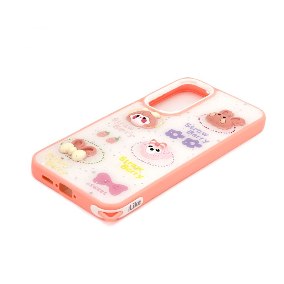 Tagakaaned iLike Samsung Galaxy A55 EPOXY CARTOON COVER White Pink