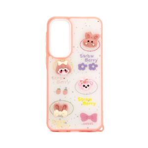 Aizmugurējais vāciņš iLike Samsung Galaxy A55 EPOXY CARTOON COVER White Pink