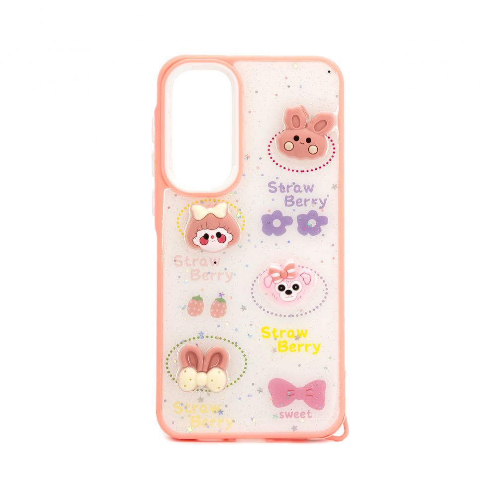 Tagakaaned iLike Samsung Galaxy A55 EPOXY CARTOON COVER White Pink