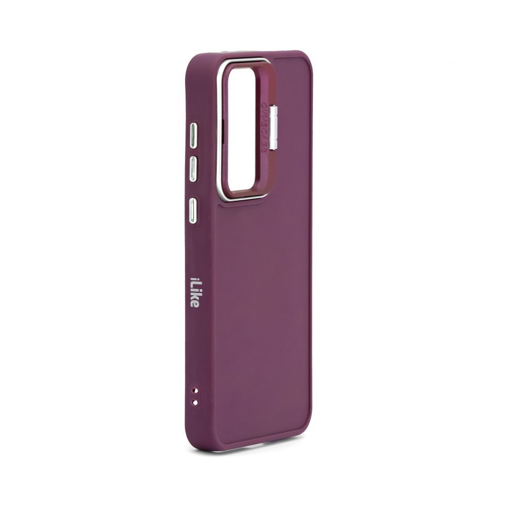Back panel cover iLike Samsung Galaxy A15 Hybrid case With Camera Stand Plum