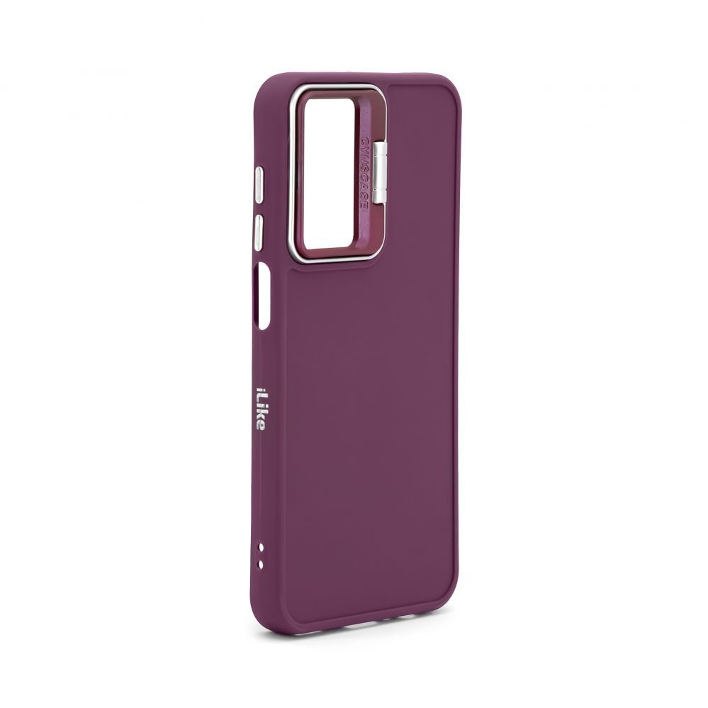 Back panel cover iLike Samsung Galaxy A55 Hybrid case With Camera Stand Plum