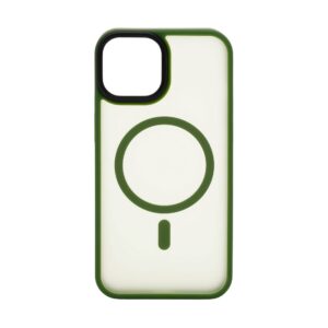 Aizmugurējais vāciņš Evelatus Apple iPhone 15 Hybrid Case With MagSafe PC+TPU Green