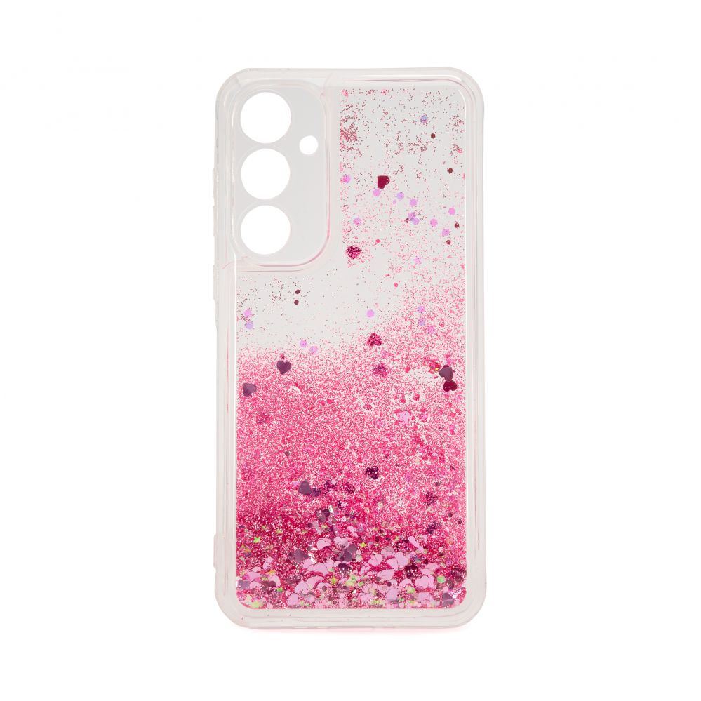 Tagakaaned iLike Samsung Galaxy A55 Silicone Case Water Glitter Pink