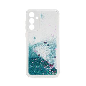 Back panel cover iLike Samsung Galaxy A55 Silicone Case Water Glitter Blue