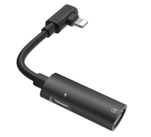 Parveidotājs Hoco  Dual Lightning Cable Audio Converter To Lightning Headset Plug + Lightning Charger Plug Juodas Black