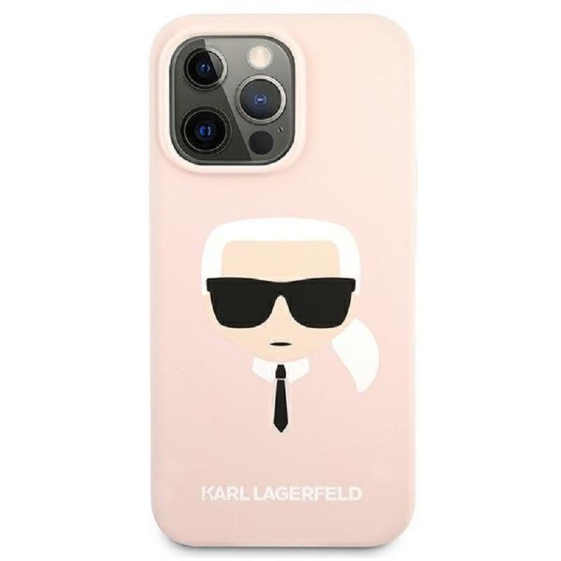 Back panel cover Karl Lagerfeld Apple iPhone 13 Pro Liquid Silicone Karl Head Case Pink