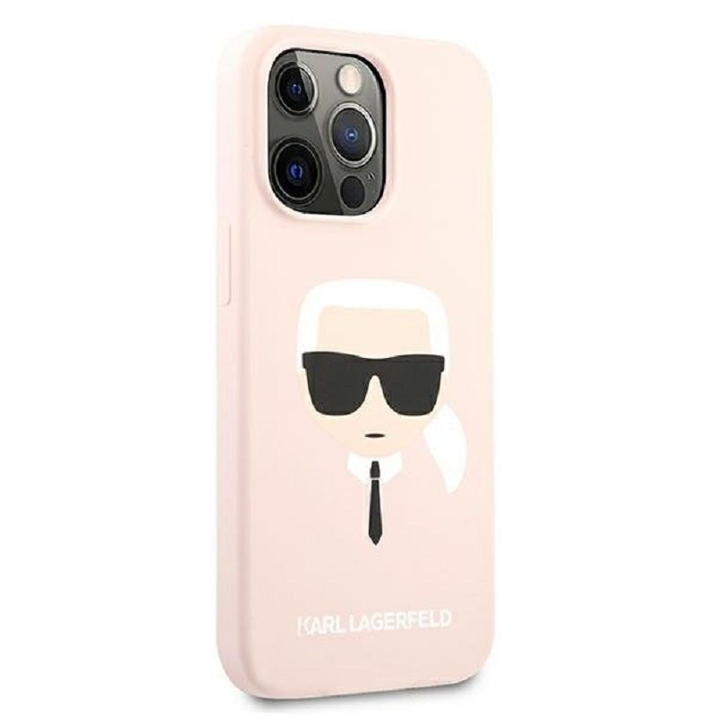 Back panel cover Karl Lagerfeld Apple iPhone 13 Pro Liquid Silicone Karl Head Case Pink