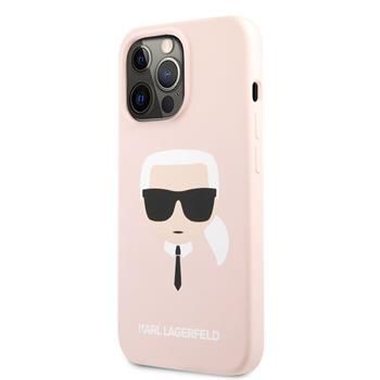 Back panel cover Karl Lagerfeld Apple iPhone 13 Pro Liquid Silicone Karl Head Case Pink