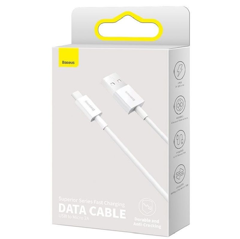 Kabelis Baseus - Superior Fast Charging Data Cable MicroUSB 1m White
