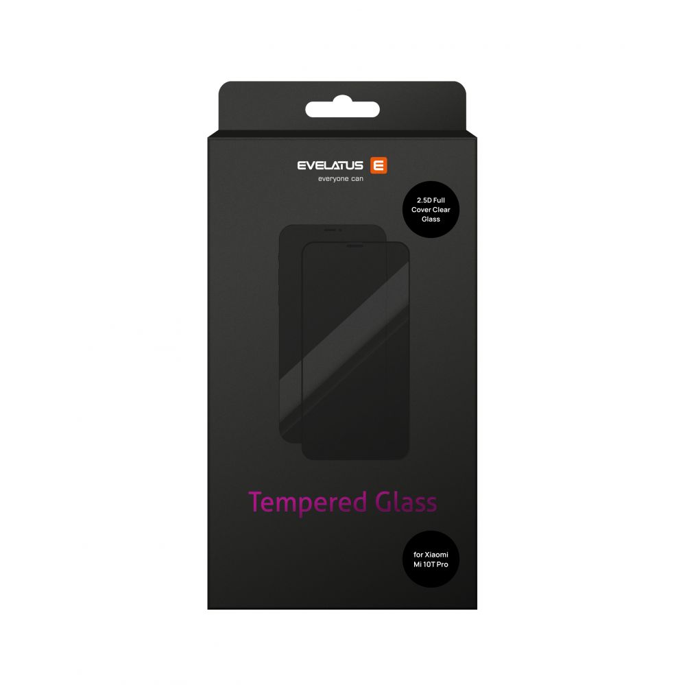 Aizsargstikls Evelatus Xiaomi Xiaomi Mi 10T Pro 2.5D Full Cover Japan Glue Glass Anti-Static
