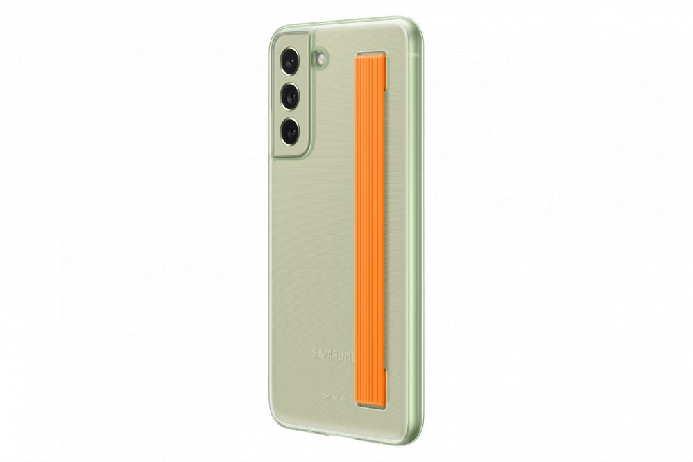 Tagakaaned Samsung Galaxy S21 FE Clear Strap Cover Case Olive Green