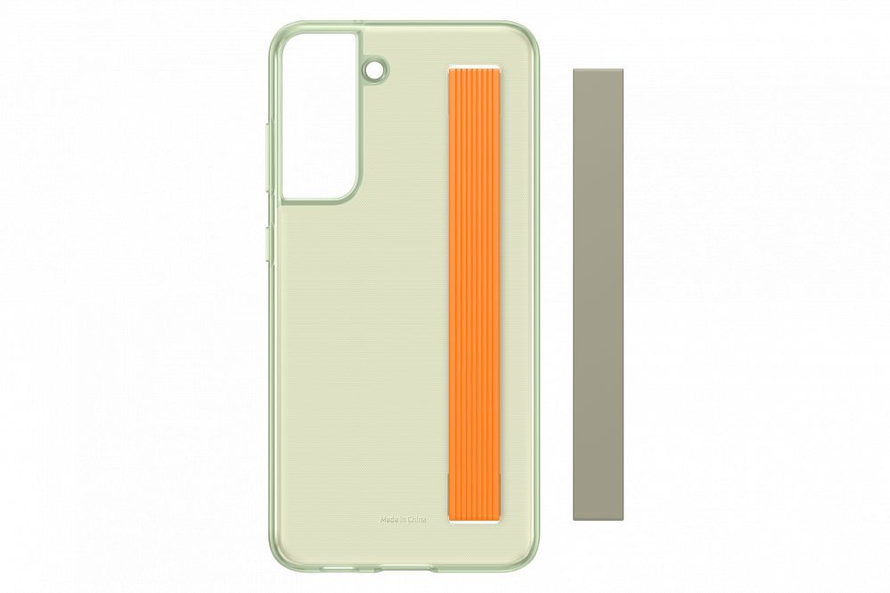 Tagakaaned Samsung Galaxy S21 FE Clear Strap Cover Case Olive Green