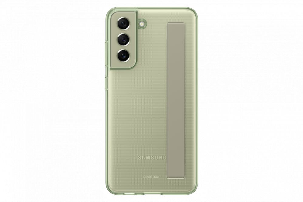 Tagakaaned Samsung Galaxy S21 FE Clear Strap Cover Case Olive Green