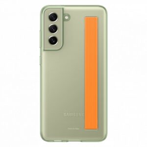 Tagakaaned Samsung  Galaxy S21 FE Clear Strap Cover Case Olive Green