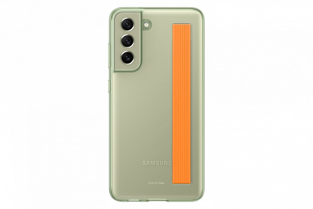 Tagakaaned Samsung Galaxy S21 FE Clear Strap Cover Case Olive Green