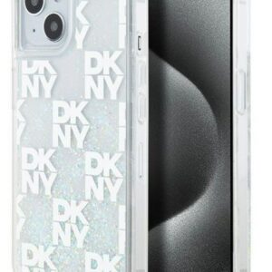 Back panel cover DKNY Apple iPhone 15 hardcase Liquid Glitter Multilogo White
