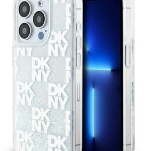 Back panel cover DKNY Apple iPhone 15 Pro 6.1 hardcase Liquid Glitter Multilogo White