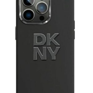 Back panel cover DKNY Apple iPhone 15 hardcase Liquid Silicone Metal Logo Black