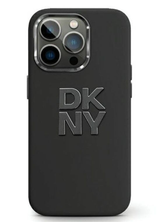 Back panel cover DKNY Apple iPhone 15 hardcase Liquid Silicone Metal Logo Black