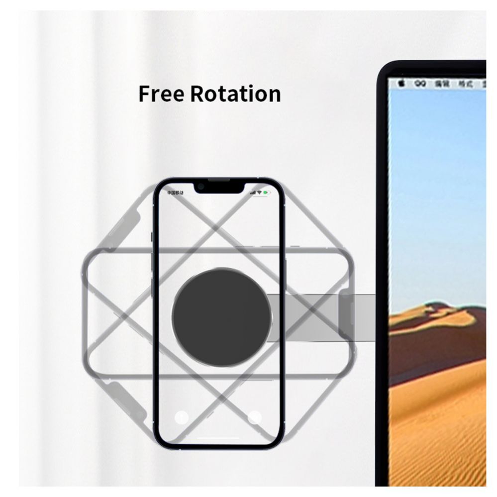 Universal holder (Popsocket) iLike Universal P65 Aluminum Monitor Side Fix magnetic holder for Smartphone Silver