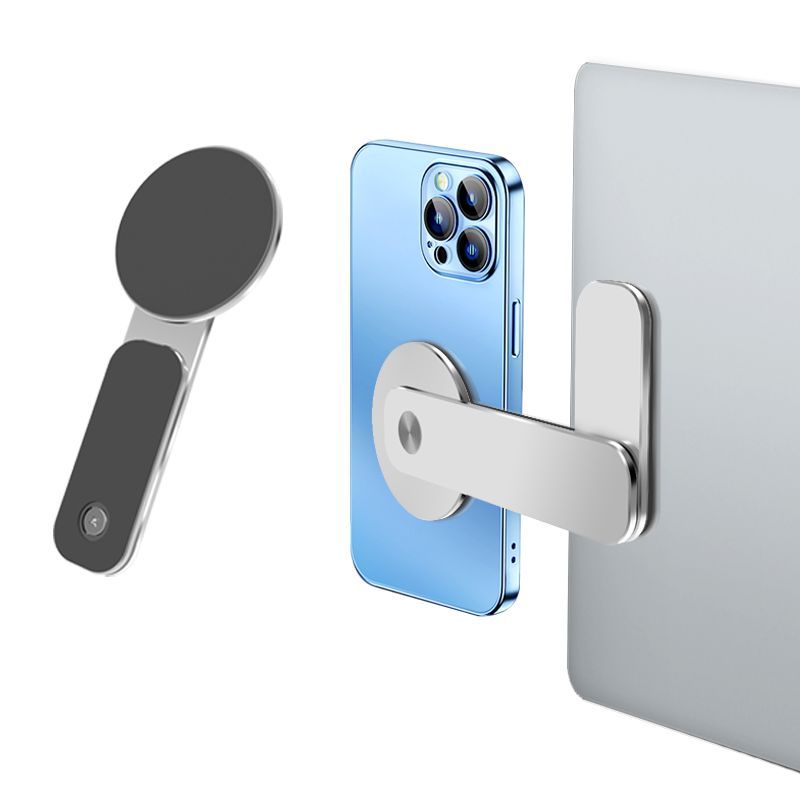 Universal holder (Popsocket) iLike Universal P65 Aluminum Monitor Side Fix magnetic holder for Smartphone Silver