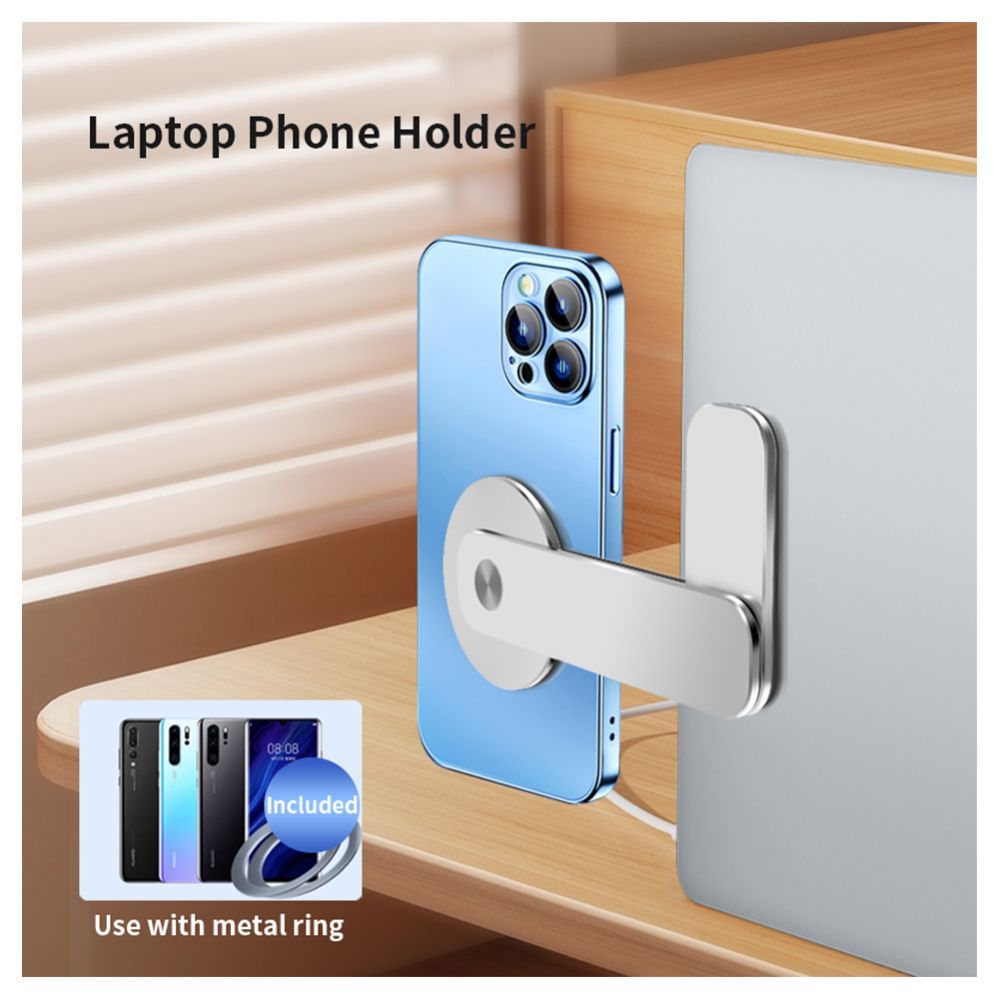 Universal holder (Popsocket) iLike Universal P65 Aluminum Monitor Side Fix magnetic holder for Smartphone Silver