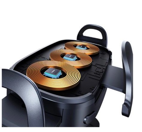 Auto holder Baseus LightChaser BS-CM029 car holder with triple coil inductive charger Black