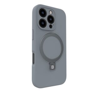 Nugarėlės dėklai Evelatus Apple iPhone 16 Pro Premium Magsafe with Stand Soft Touch Silicone Case Silver