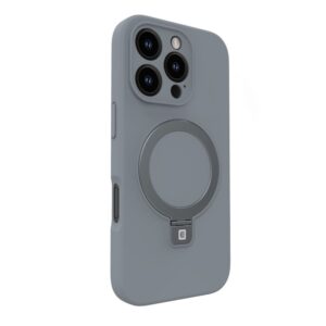 Nugarėlės dėklai Evelatus Apple iPhone 16 Pro Max Premium Magsafe with Stand Soft Touch Silicone Case Silver