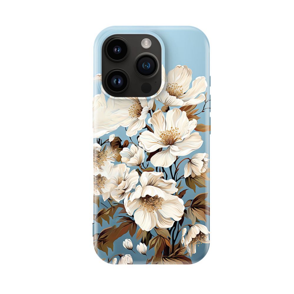 Back panel cover Evelatus Apple iPhone 16 Pro Max Slim Shell with Magsafe customized print design Flower Blue
