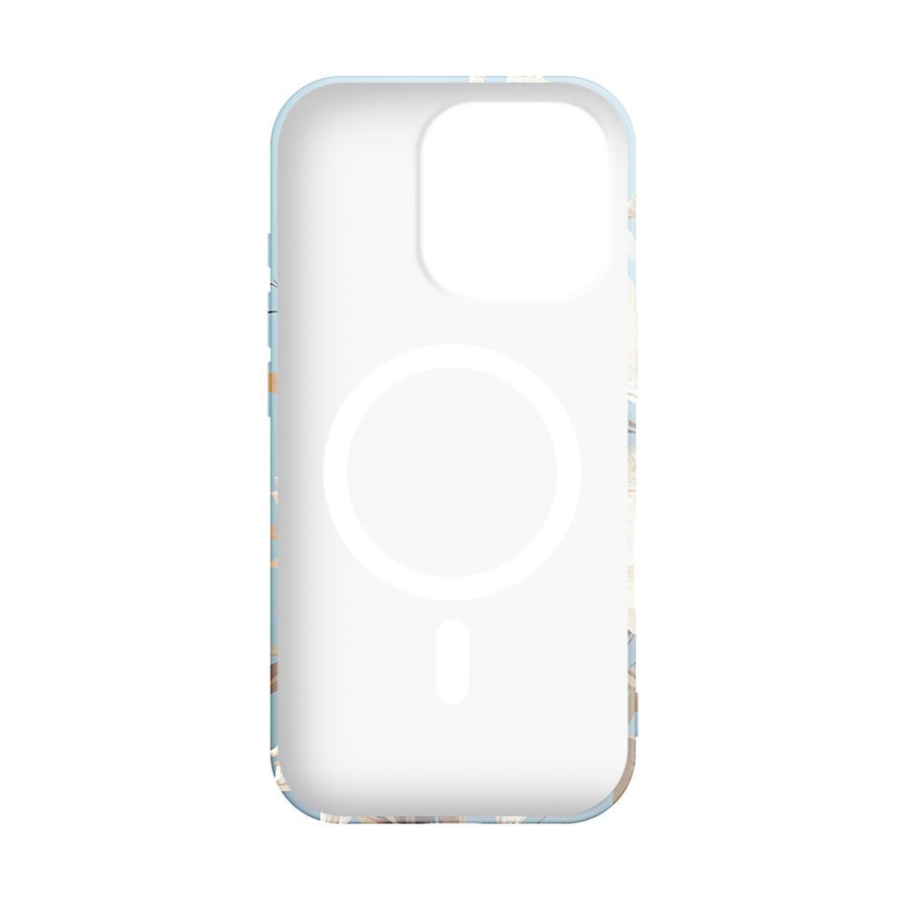 Back panel cover Evelatus Apple iPhone 16 Pro Max Slim Shell with Magsafe customized print design Flower Blue