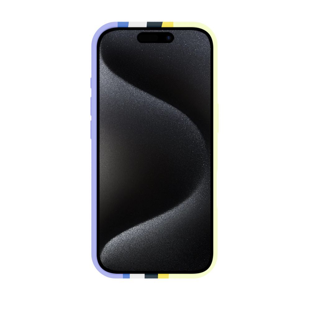 Back panel cover Evelatus Apple iPhone 16 Multi-Colored Silicone Case With MagSafe Crimson White