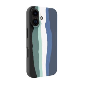 Nugarėlės dėklai Evelatus Apple iPhone 16 Multi-Colored Silicone Case With MagSafe Aura Blue