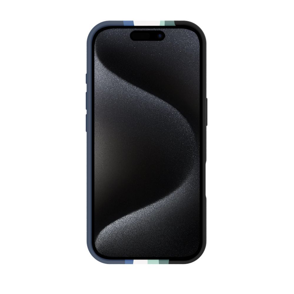 Back panel cover Evelatus Apple iPhone 16 Multi-Colored Silicone Case With MagSafe Aura Blue