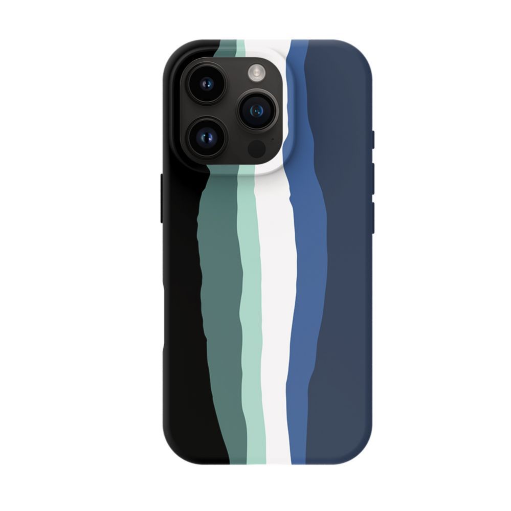 Back panel cover Evelatus Apple iPhone 16 Pro Multi-Colored Silicone Case With MagSafe Aqua Blue